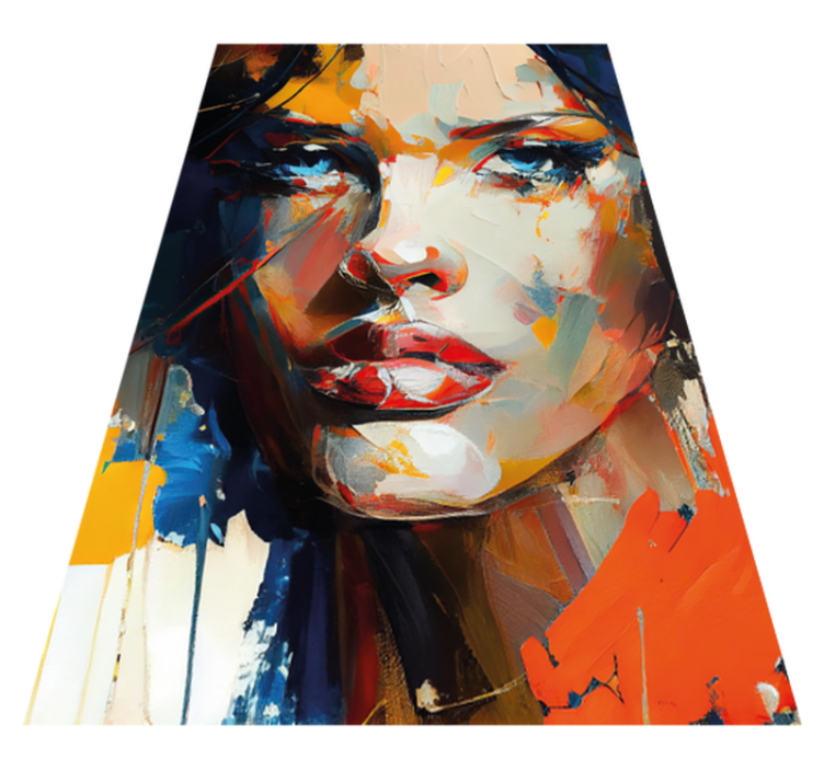 Kylpyhuoneen vinyylimatto värikkäällä kasvojenmaalauksella - Tenstickers