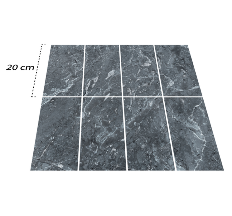 Kylpyhuoneen harmaamarmorilaatta-vinyylimatto - Tenstickers