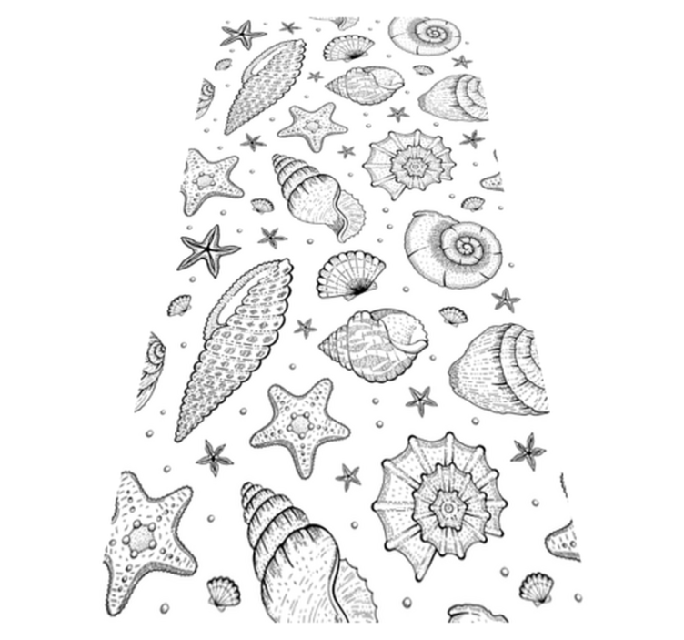 Merenelävät ja simpukat kylpyhuoneen vinyylimatto - Tenstickers