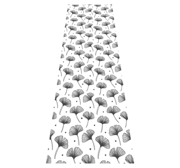 Gingko-lehdet valkoisella kuviolla kylpyhuoneen vinyylimatto - Tenstickers