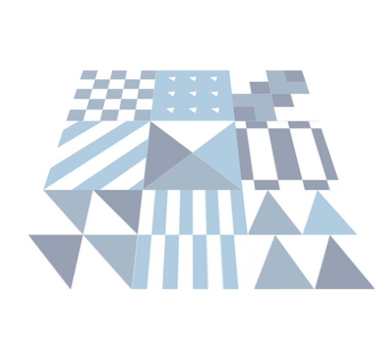 Kylpyhuoneen vinyylimatto geometrisella sinisellä kuviolla - Tenstickers