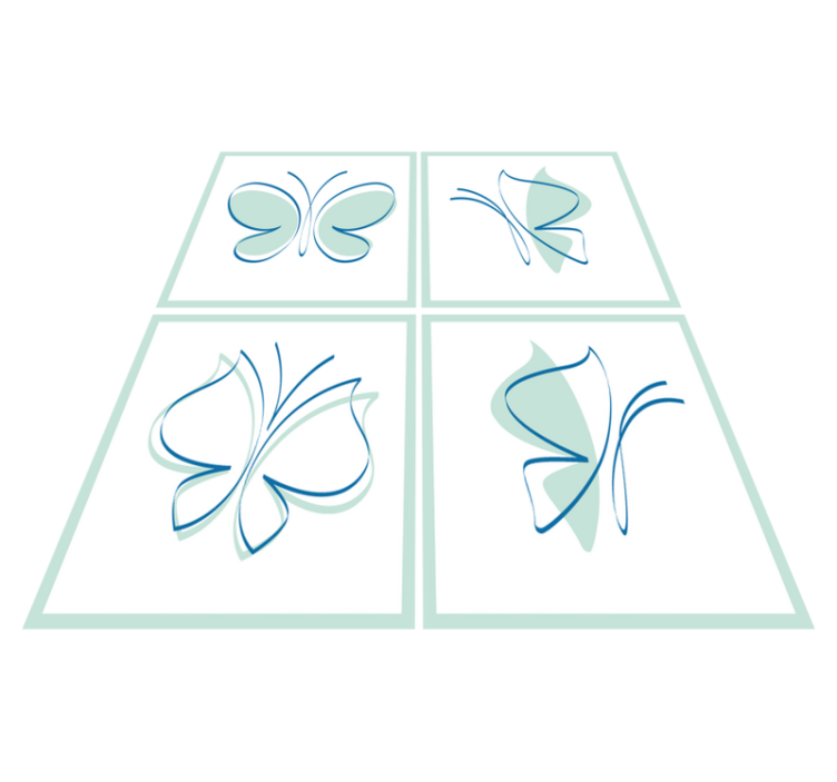 Kylpyhuoneen vinyylimatto varjokuvabutterflyt - Tenstickers