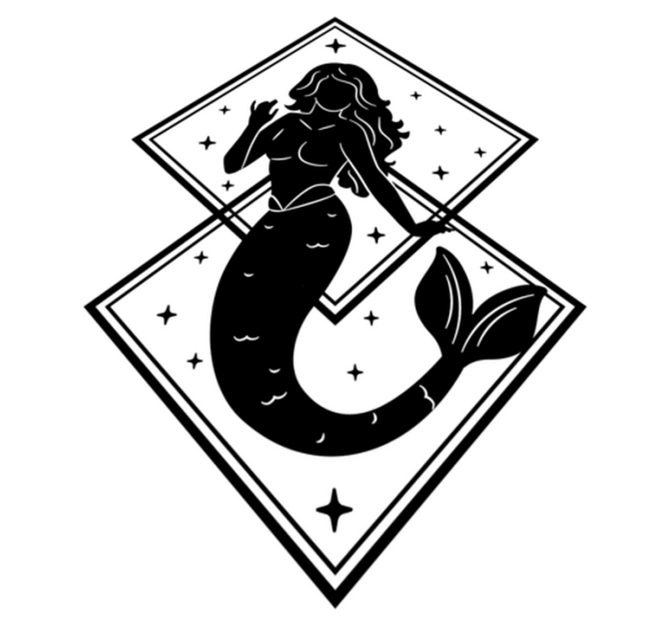 Kylpyhuoneen merenneitotarrat - Tenstickers