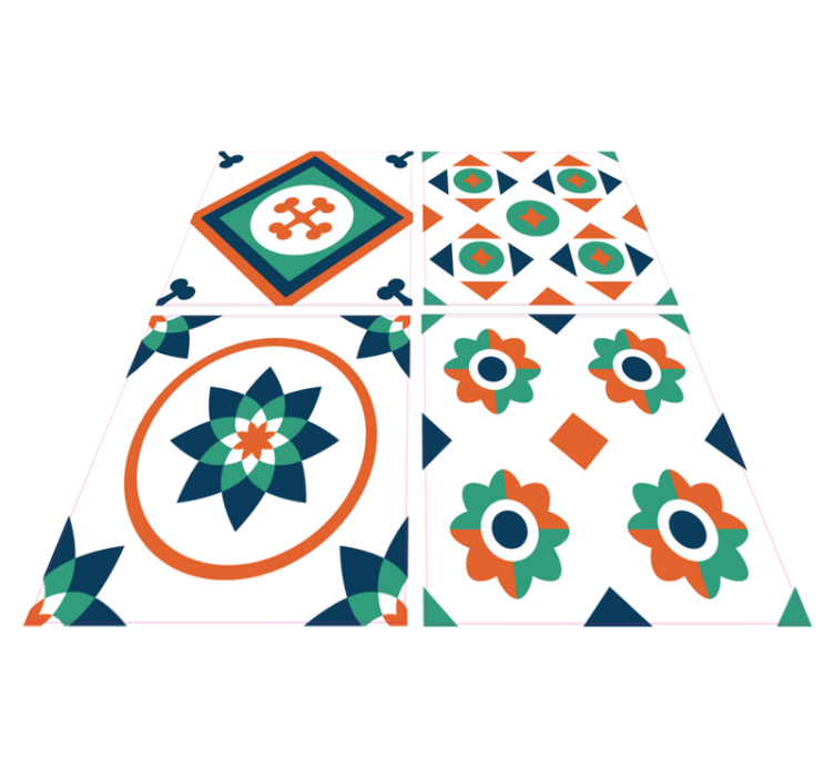 Kylpyhuoneen vinyylimatto geometriset laatat - Tenstickers