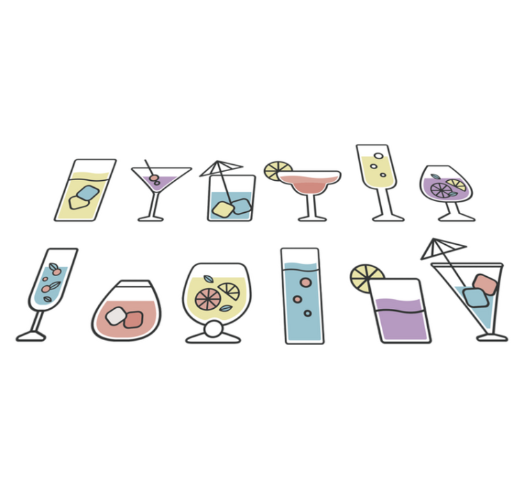 Cocktailitarra keittiön vinyylimatto - Tenstickers