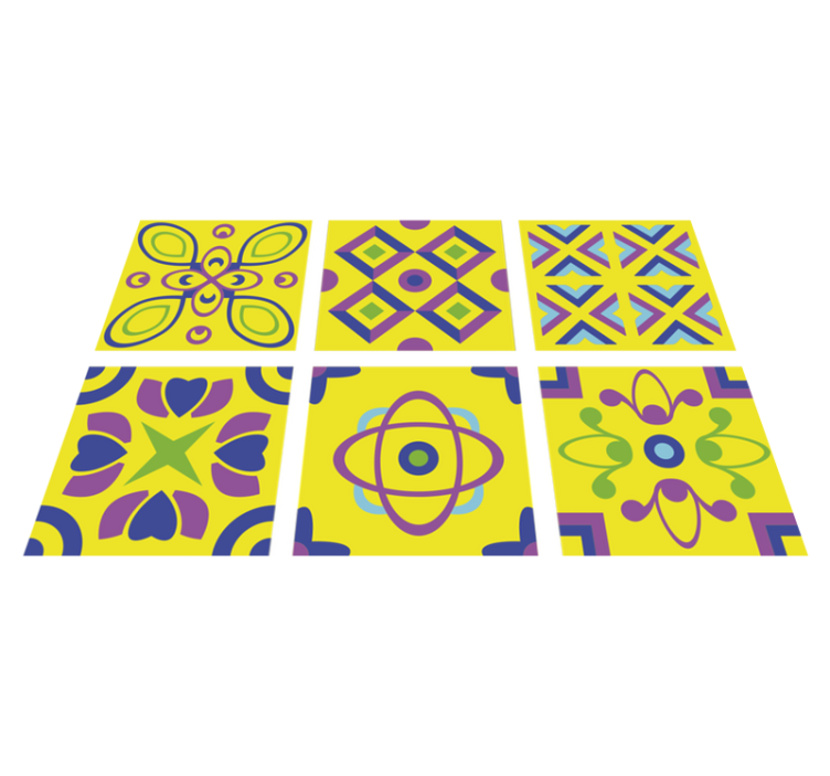 Keittiön vinyylimatto psykedeeliset symmetriat - Tenstickers