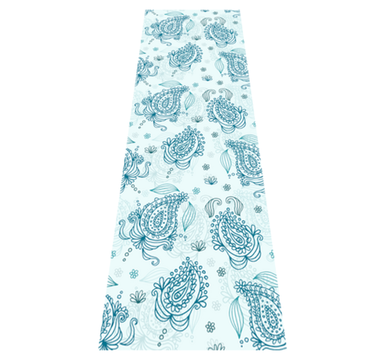 Kukkakuviollinen paisleykeittiönvinyylimatto - Tenstickers