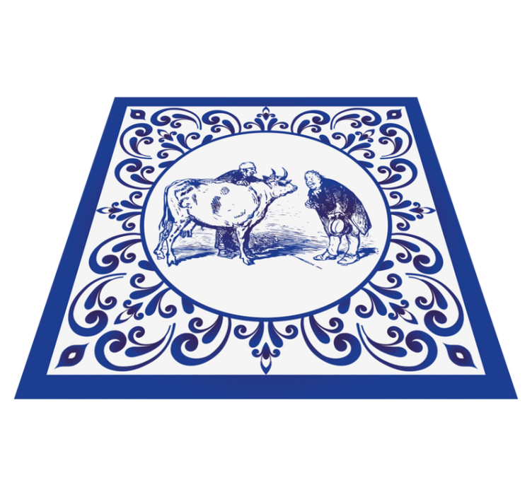 Miehet ja lehmä keittiön vinyylimatto - Tenstickers