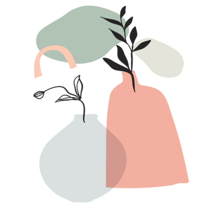 Minimalistiset värikkäät lehdet keittiön vinyylimatto - Tenstickers