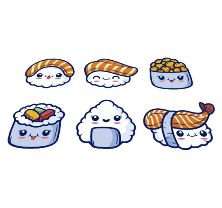 Söpö sushikeittiön vinyylimatto - Tenstickers
