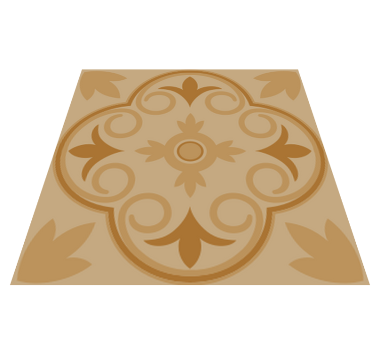Beige vintage kukkakuosi keittiön vinyylimatto - Tenstickers
