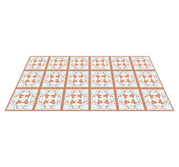 Kukkakuvioiset välimeren laatat keittiön vinyylimatto - Tenstickers