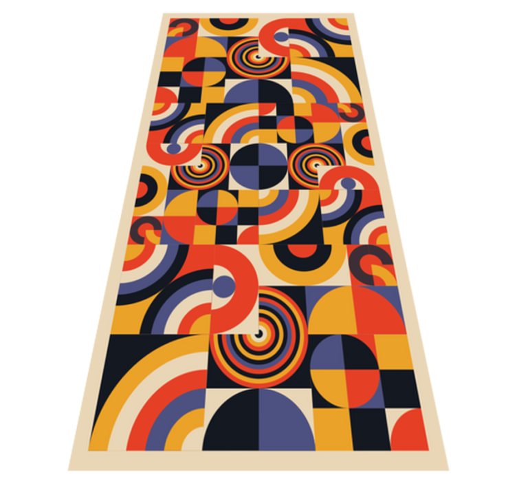 Värikkäät bauhaus-piirit keittiön vinyylimatto - Tenstickers