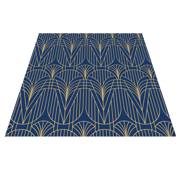 Keittiön vinyylimatto art deco -kuvio kullalla - Tenstickers