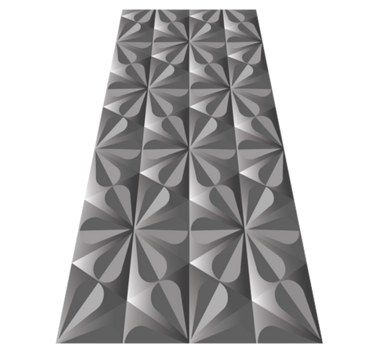Keittiön vinyylimatto vintagegeometrisella kukkakuviolla - Tenstickers