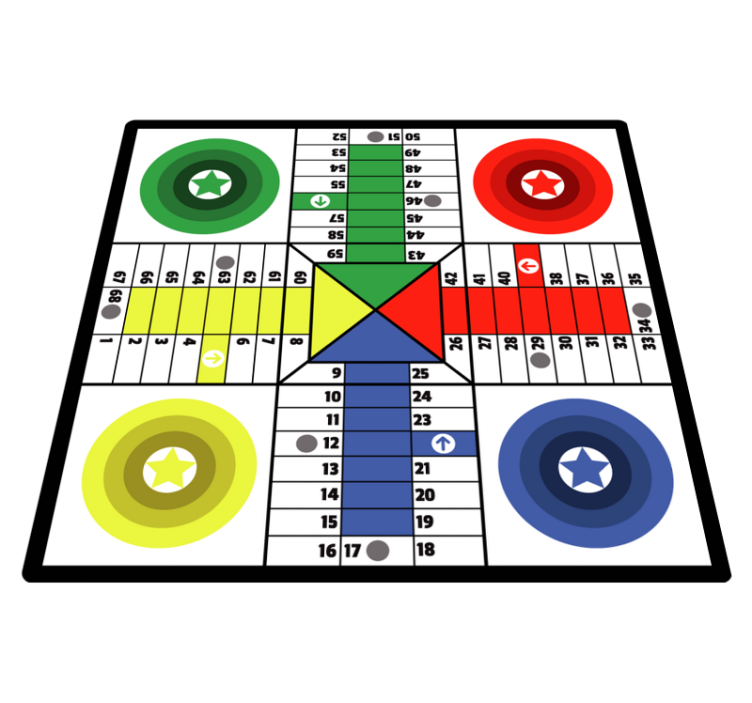 Upea parchis-lautapeli vinyylimatto - Tenstickers