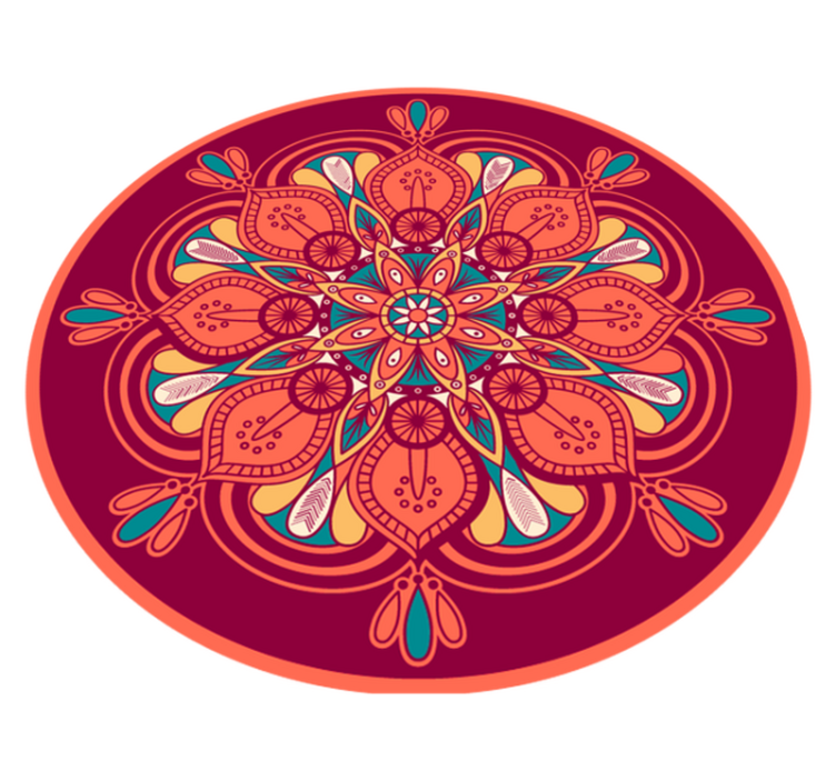 Intialainen tyyli mandala kukka vinyyli matto - Tenstickers