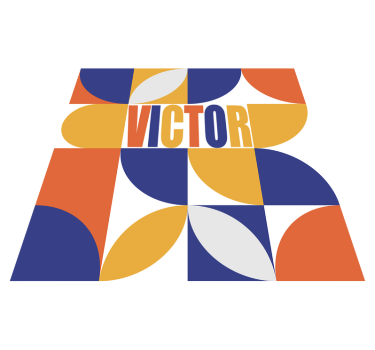 Mukautettava geometria nimi vinyylimatto - Tenstickers