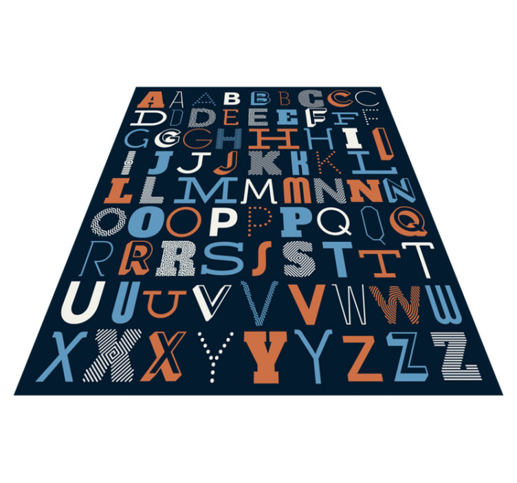 Typografinen aakkoset vinyylimatto abc - Tenstickers