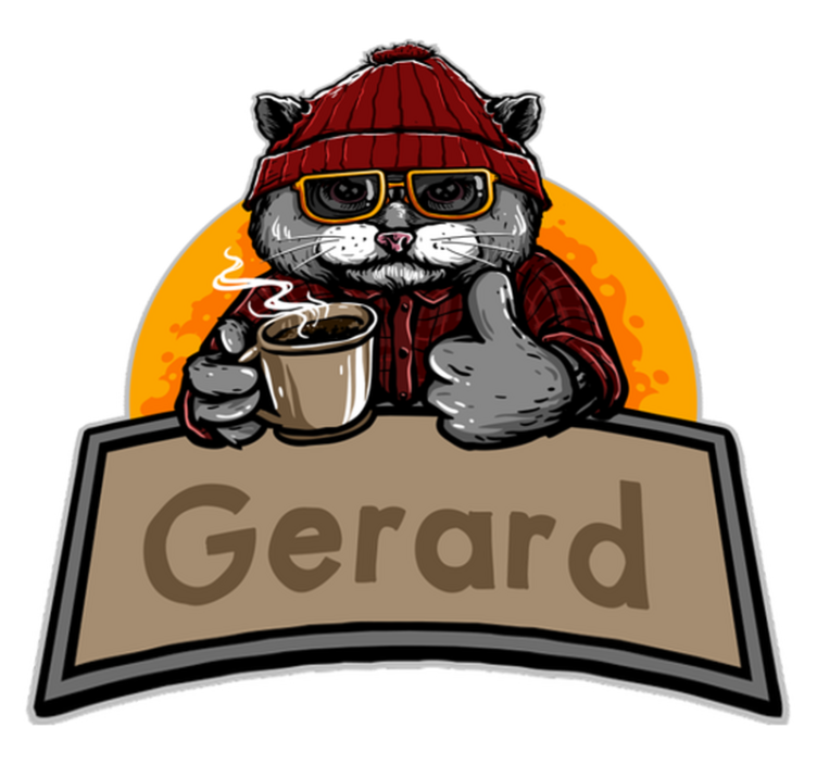 Vintage vinyylimatto henkilökohtaistettu kissa - Tenstickers