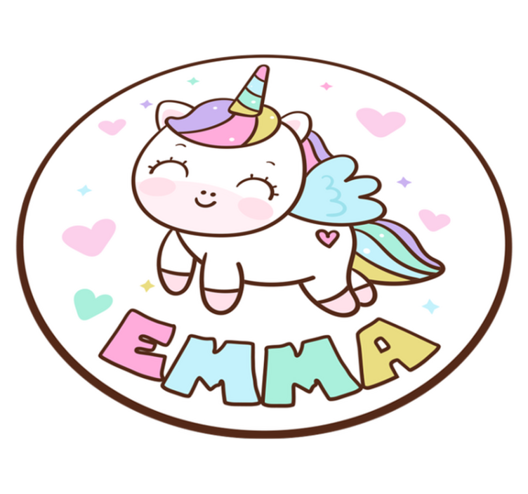 Upea yksisarvinen tyttö vinyyli matto nimellä - Tenstickers