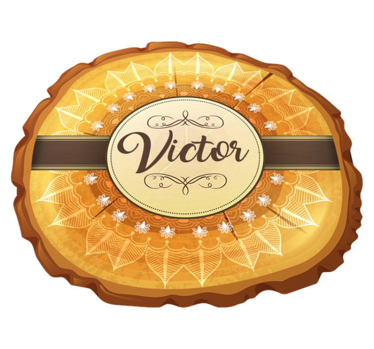 Henkilökohtainen puinen mandala vinyylimatto nimellä - Tenstickers