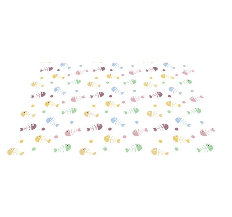 Värikkäät kalanruodot eläin vinyylimatto - Tenstickers