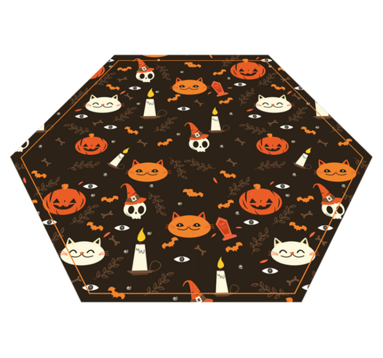 Pelottava halloween-kissa matto halloween vinyylimatto - Tenstickers