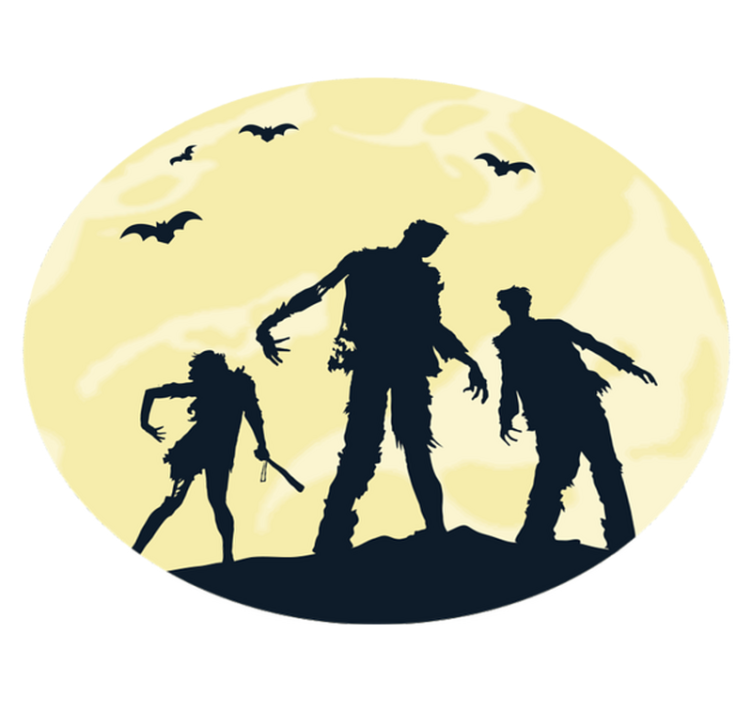 Kauhu zombie perhe halloween vinyylimatto - Tenstickers