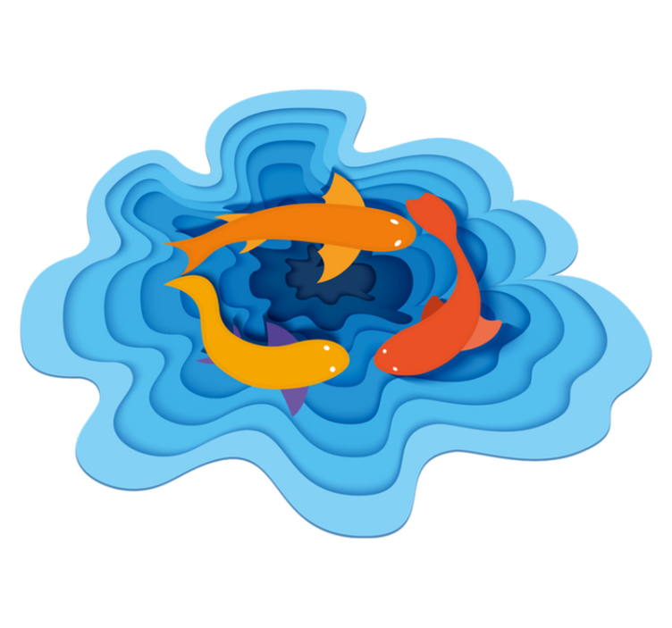 Pyöreiden kalojen akvaario eläin vinyylimatto - Tenstickers