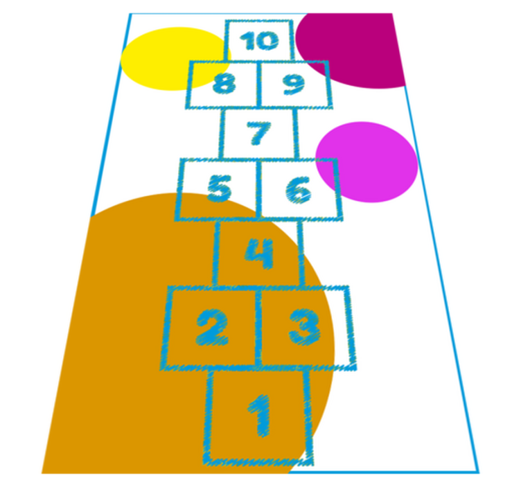 Lapset hyppivät pelivinyyli matolle vinyylimatto peli - Tenstickers