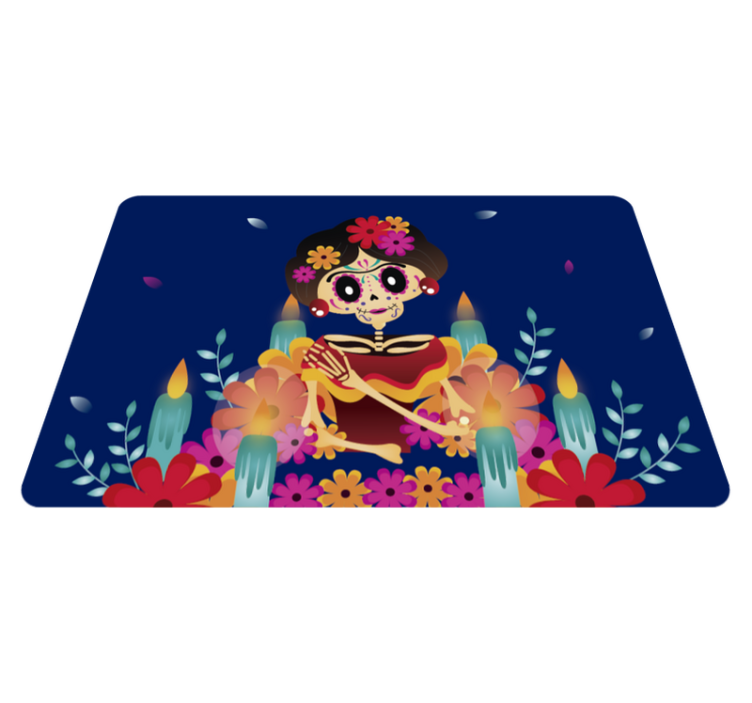 Meksikolaistyylinen nainen halloween vinyylimatto - Tenstickers