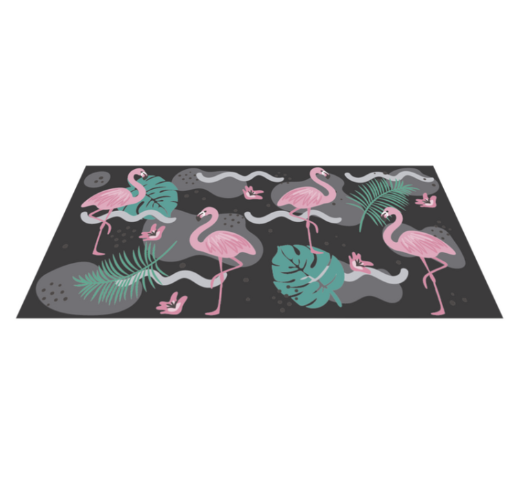 Trooppinen flamingokuvio eläin vinyylimatto - Tenstickers