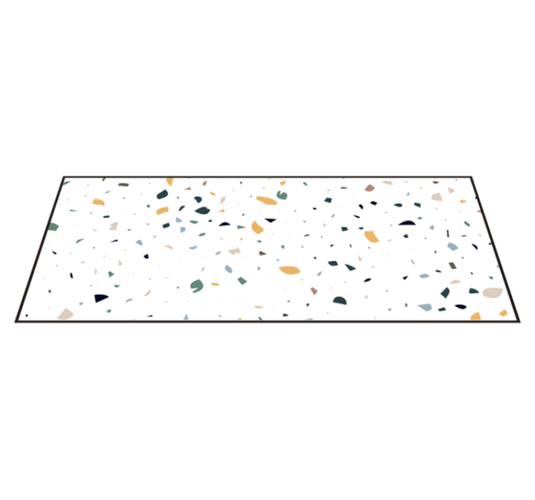 Valkoinen terrazzo vinyylimatto minimalistinen - Tenstickers