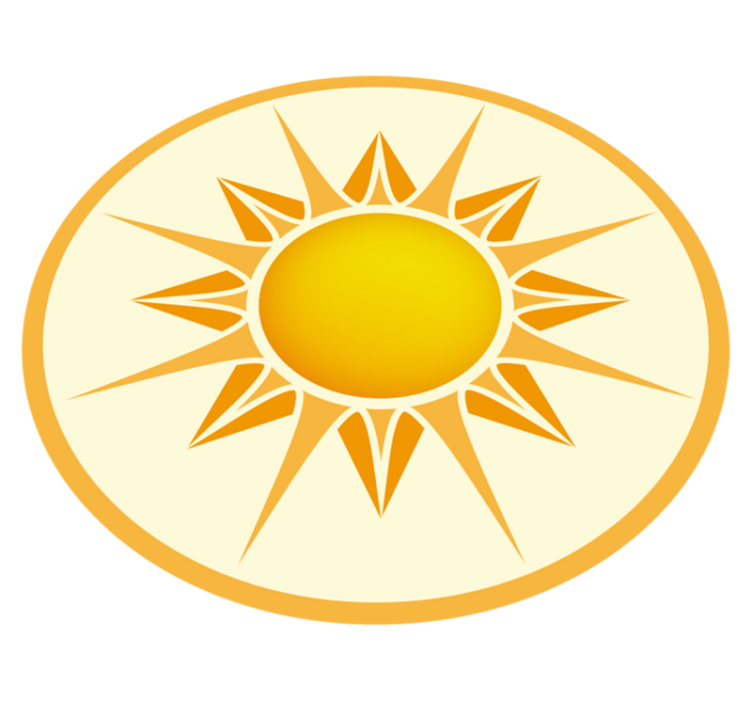 Aurinkoinen tunnusympyrä vinyylimatto - Tenstickers