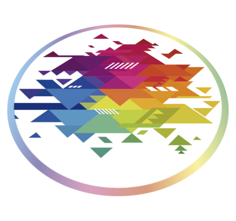 Värikkäitä geometrisia muotoja geometrinen vinyylimatto - Tenstickers