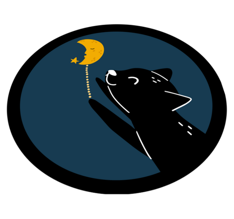 Kissa ja kuu eläin vinyylimatto - Tenstickers