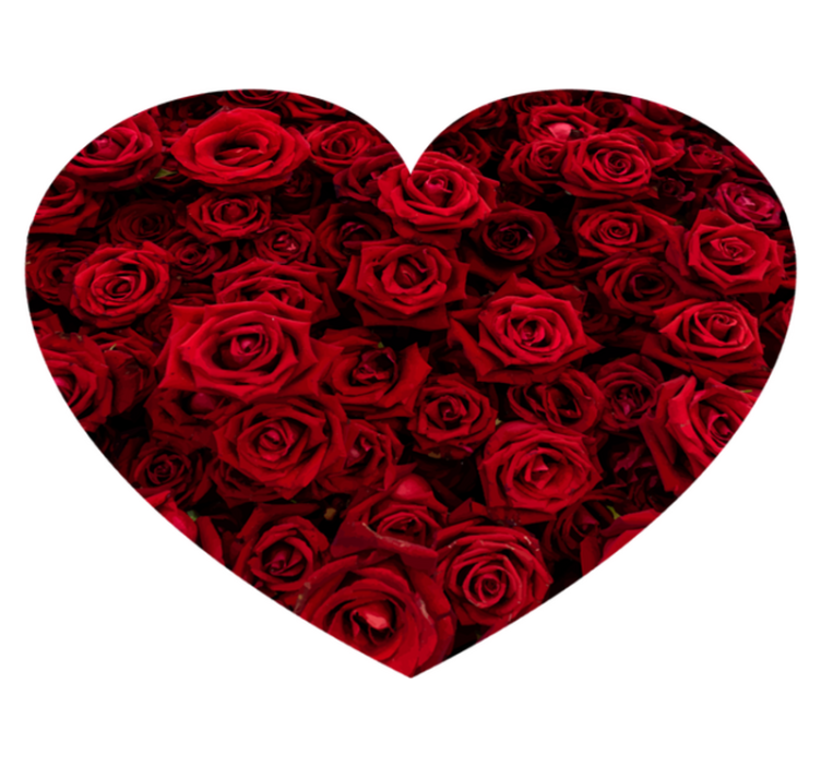 Sydän täynnä ruusuja kukka vinyylimatto - Tenstickers