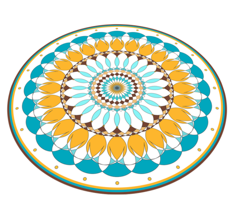 Pyöreä mandala vinyylimatto mandala - Tenstickers