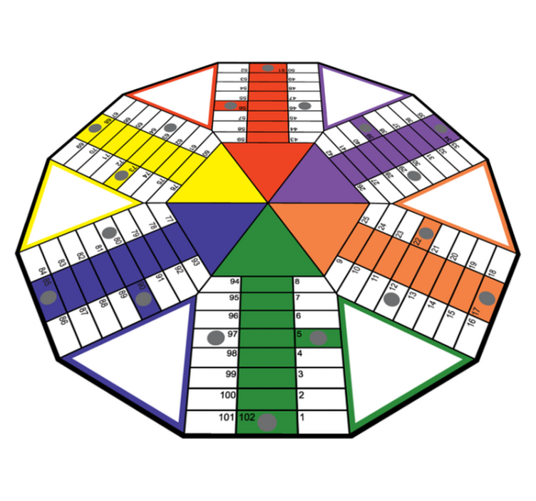 Klassinen parchis-peli vinyylimatto peli - Tenstickers