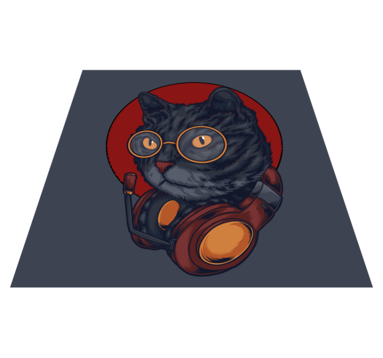 Kissa musiikki kuva eläin vinyylimatto - Tenstickers