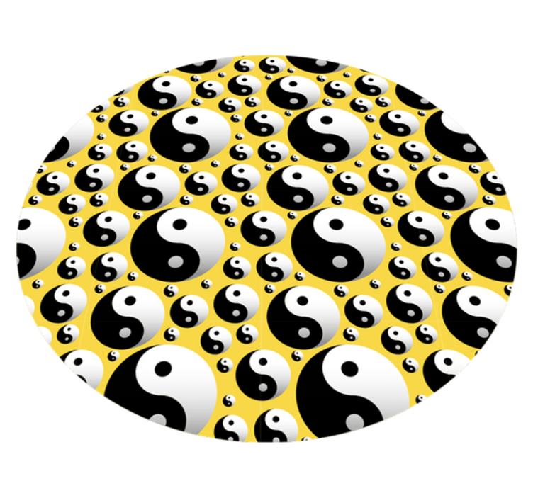 Pyöreät vinyyli matot yin yang ympyrät etninen vinyylimatto - Tenstickers