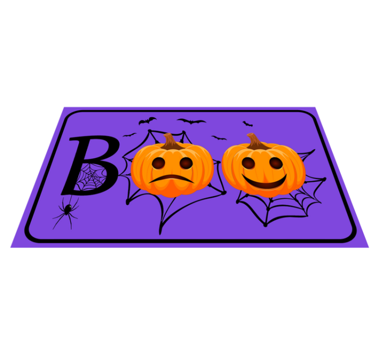 Kurpitsan hämähäkinverkko boo halloween vinyylimatto - Tenstickers