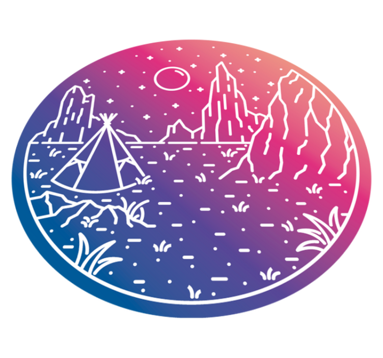 Retkeilyyömaisema luonto vinyylimatto - Tenstickers