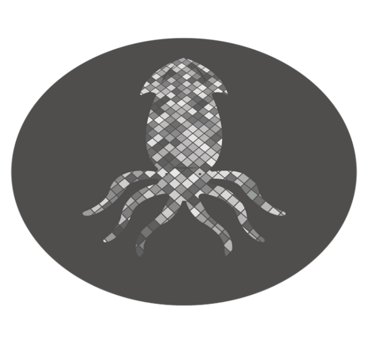 Mosaiikki kalmari siluetti laatta vinyylimatto - Tenstickers