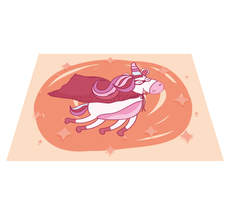 Supersankari yksisarvinen Vauvan huoneen vinyylimatto - Tenstickers