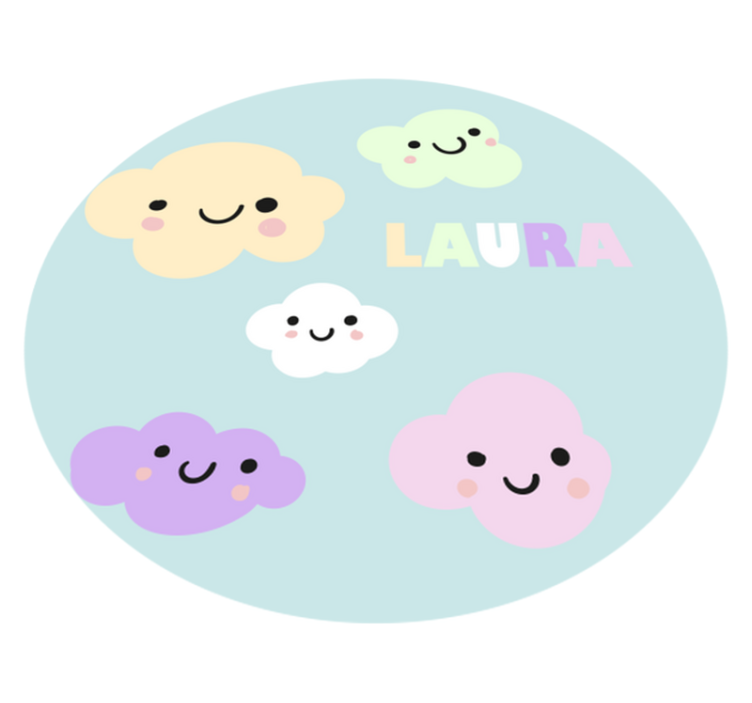 Mukautettavat pilvet nimi vinyylimatto - Tenstickers