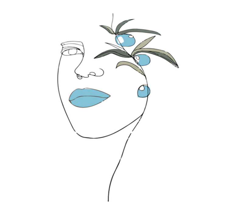 Kukkaviivataide kukka vinyylimatto - Tenstickers