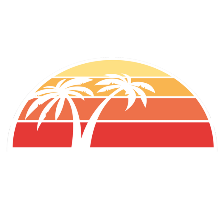 Auringonlaskun palmujen muotoilu luonto vinyylimatto - Tenstickers