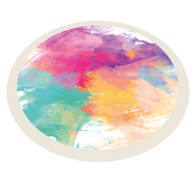 Abstrakti värikäs muotoilu moderni vinyylimatto - Tenstickers